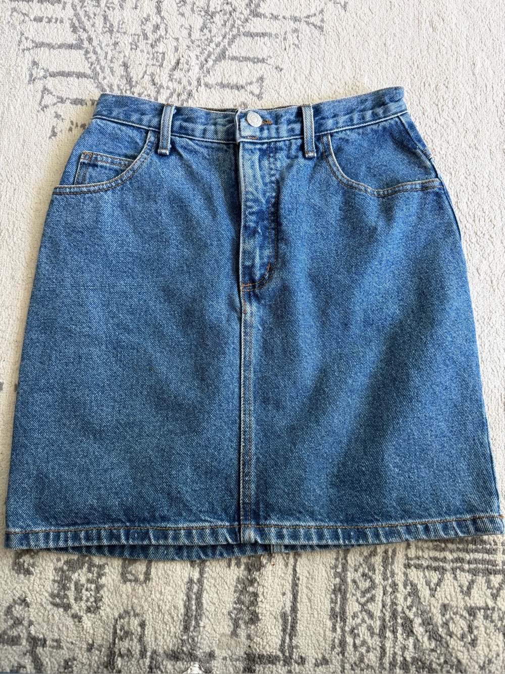 VTG Georges Marciano Guess Skirt Sz 28 Blue Denim Jean 80’s Style 10502 USA Made